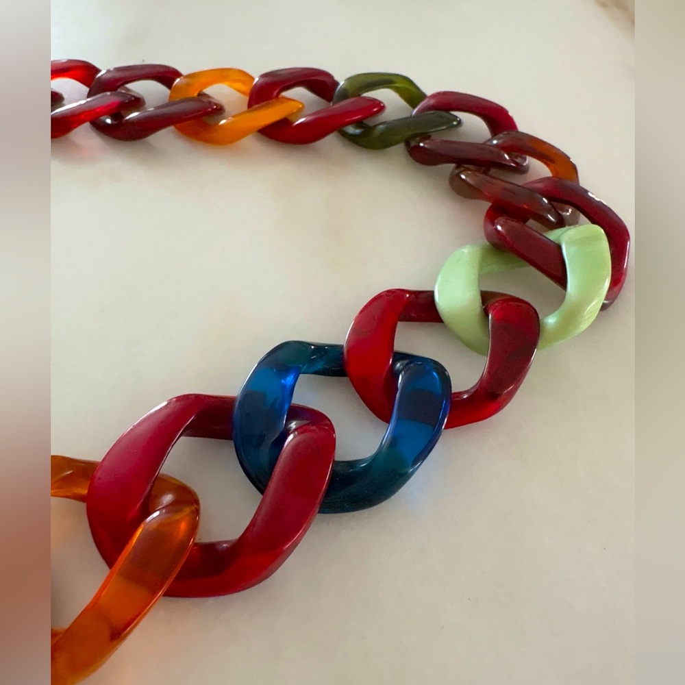 Chunky epoxy resin necklace - 15” drop